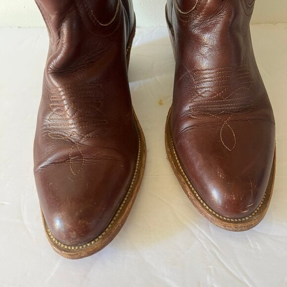VINTAGE MENS FRYE WESTERN COWBOY BOOTS SIZE 8 MADE IN USA main image 4